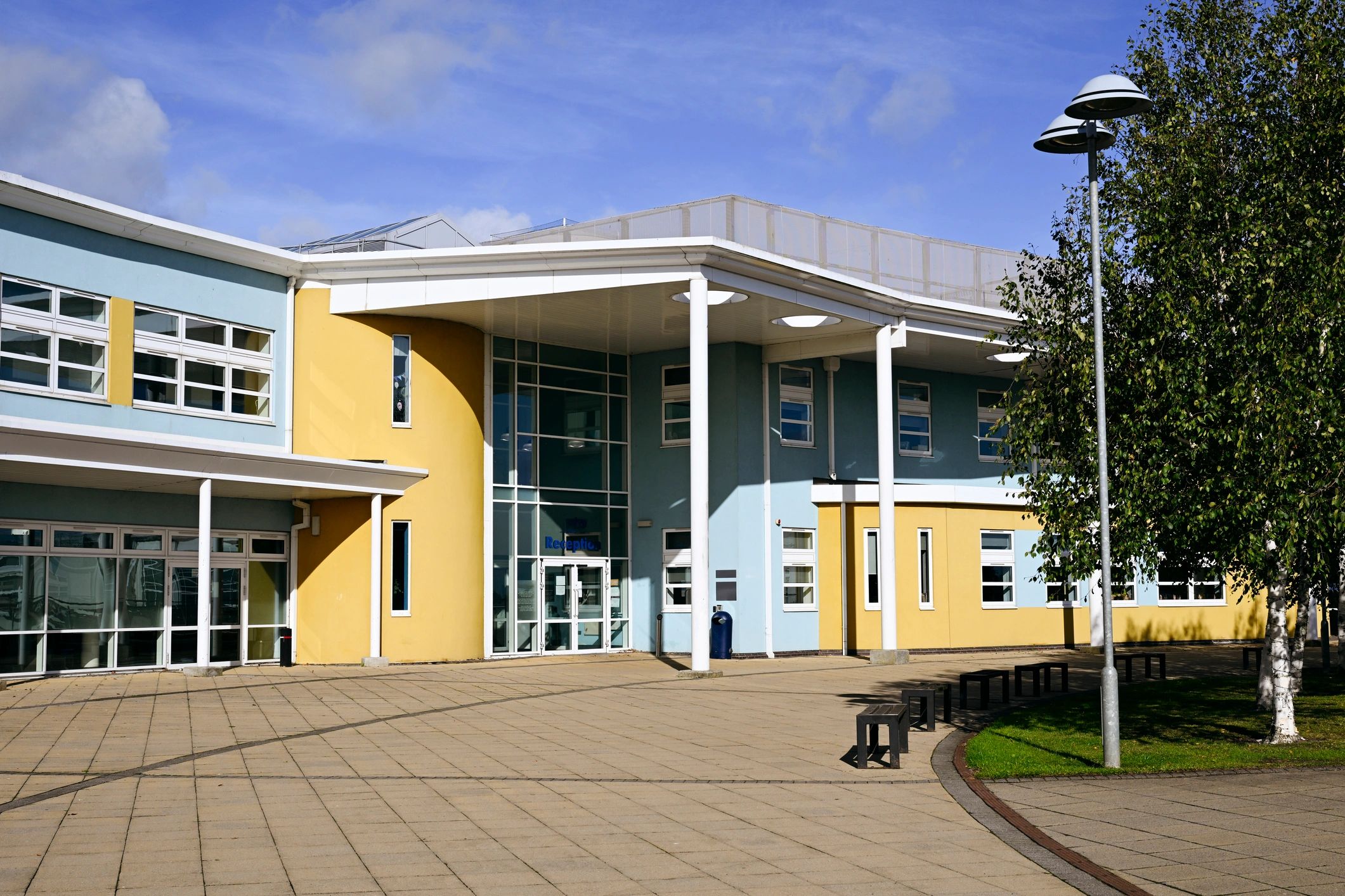 modern UK construction office exterior